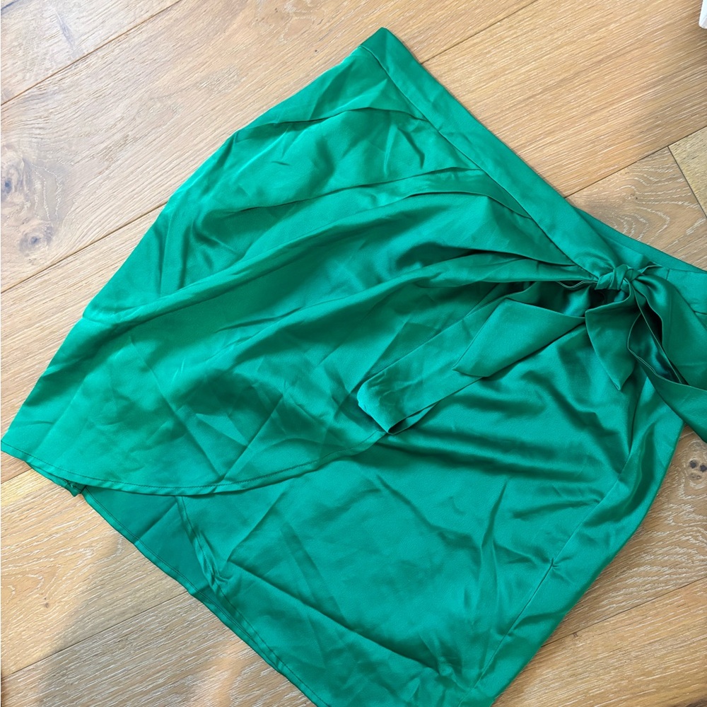 Emerald Green silky material Skirt